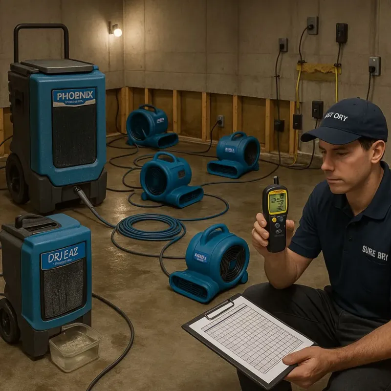 Structural Drying and Dehumidification process in Moultonborough, NH